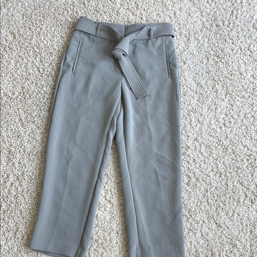 Wilfred Cropped Gray Belted Trousers